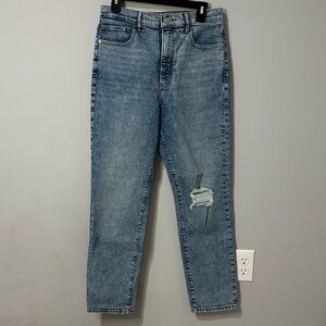 Express Super High Rise Light Blue Denim Jeans